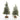 Faux fir trees with wood base