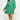 Long Sleeve V- Neck Mini Dress Green