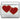 Italian Bracelet Charm - Double Red Hearts 9mm Links